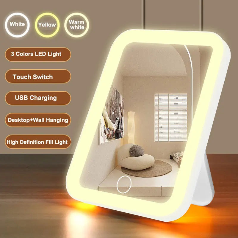 3-kleuren LED Make-up Spiegel met Touchscreen