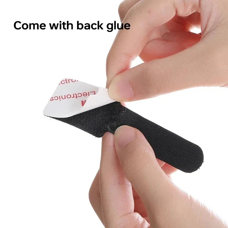 Klittenbandbinder met plakstrip