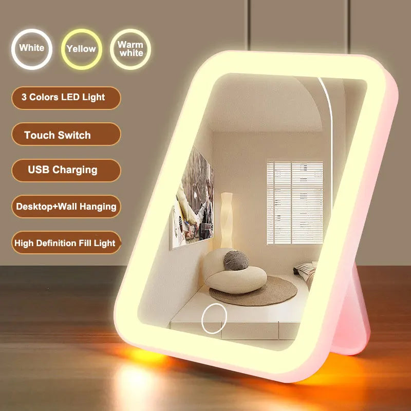 3-kleuren LED Make-up Spiegel met Touchscreen