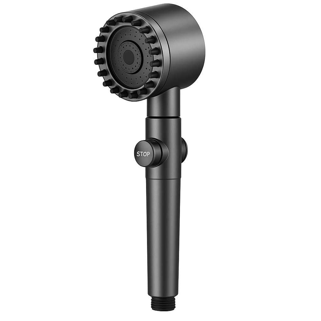 Shower head with filter &amp; massage brush
